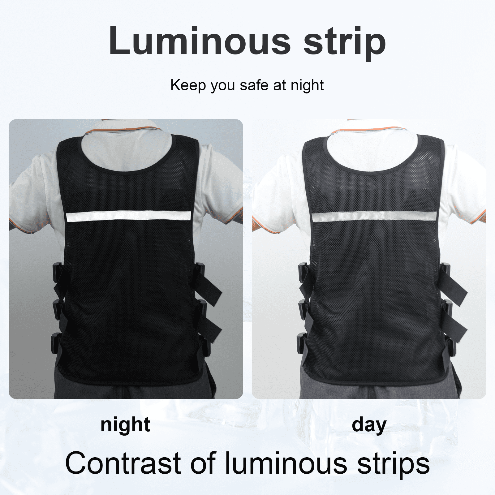 Leetye Mei Adjustable Breathable Mesh Cooling Vest, Black, 2XL