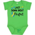 thumbnail image 3 of Inktastic Just Down Right Perfect Down Syndrome Awareness Ribbon Boys or Girls Baby Bodysuit, 3 of 5