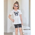 thumbnail image 5 of Arshiner Girls Summer Outfits Short Sleeve Ruffle Hem Top and Biker Shorts Set Girl Clothes, 5 of 6