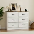 thumbnail image 3 of Vabches 6 Drawers Dresser with Charging Station for Bedroom, Wood Chest of Drawers, Farmhouse, 3 of 11