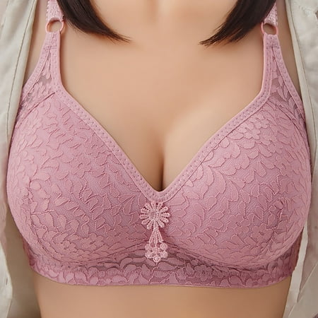 Crunowin Women s Push up Bras Underwire  Full Coverage Support Daily Bra Pink 44