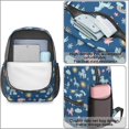 thumbnail image 4 of Unicorn and Sun Blue Pattern 17" School Backpacks for Teens,Waterproof Oxford Fabric,S-Shape Padded Straps for School,Travel,Hiking,Camping, 4 of 6