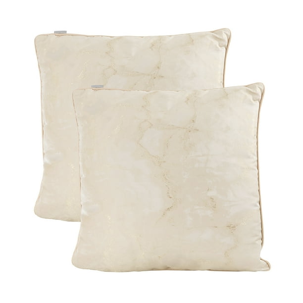 Cojines de Chenille Cuadrados para Sofa Dormitorio Oficina Set de 2 piezas Dorado Gaon