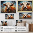 thumbnail image 4 of Designart "Cow Natures Euphony I" Animals Floater Framed Wall Art Print, 4 of 7