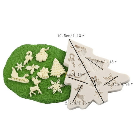 

Yubnlvae christmas decorations Silicone Christmas Tree Santa Claus Elk Sled Stick Mold Chocolate Cake Moulds