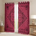 thumbnail image 2 of Manfei Boho bohemian Floral Black Out Curtains,Vintage Damsk Curtains Pack of 2 (42x63 Each),Pink Black Bedroom Curtains For Men Women,Super Cozy Room Decor, 2 of 6