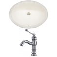 thumbnail image 1 of 19.5-in. W CUPC Oval Bathroom Undermount Sink Set In Biscuit - Chrome Hardware AI-22949, 1 of 6