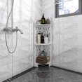 thumbnail image 6 of Tcbosik Corner Storage Organiser, 3 Tiers Waterproof Display Shelves for Bathroom Bedroom Living Room, White, 6 of 7