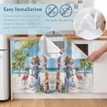 thumbnail image 5 of Coastal Snowman Christmas Cabinet Curtain 32"Wx55"L, Dustproof Pantry Door Curtain with Self Adhesive Tape, Xmas Tree Flamingo Beach Tall Storage Cover Privacy Drape for Bathroom Kitchen Laundry Room, 5 of 9