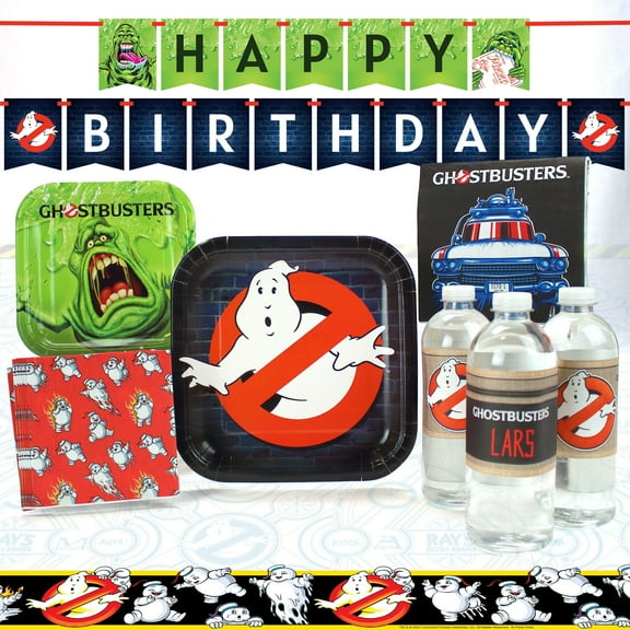 Prime Party Ghostbusters Birthday Party Supplies, Tableware Set for 8 Guests