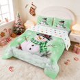 thumbnail image 3 of Manfei Snow Queen Comforter Set Holiday Comforter Sets Queen, Purple Gold 3pcs 1 Comforter and 2 Pillowcases, Polka Dots, 3 of 6