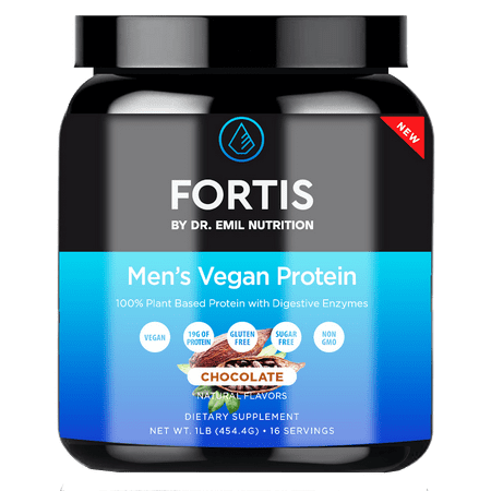 Dr. Emil Nutrition Men's Vegan Protein Powder Non-GMO, Sugar Free, Gluten Free