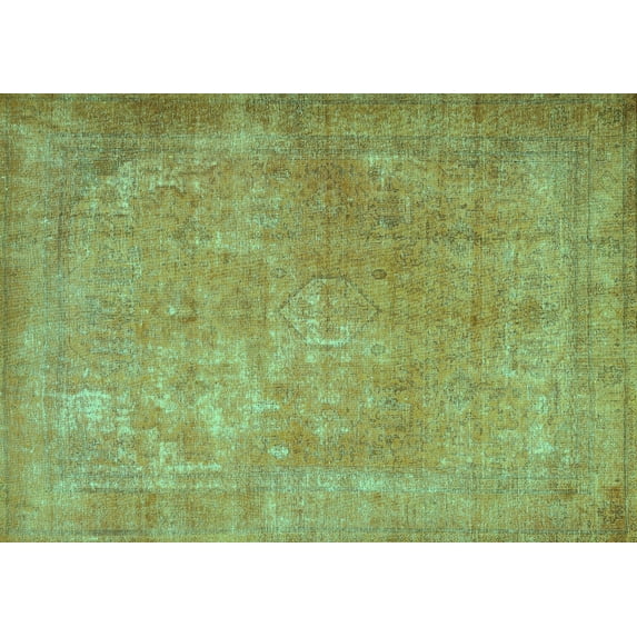 Ahgly Company Indoor Rectangle Persian Turquoise Blue Traditional Area Rugs, 2' x 5'