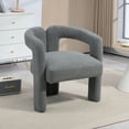 thumbnail image 5 of Fabric Dining Chair with Open-Back, Modern Kitchen Chair with Arm, Upholstered Accent Dining Room Chair for Dining Room, Living Room, Kitchen, 5 of 5
