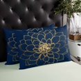 thumbnail image 3 of Waterproof Outdoor Throw Pillows with Inserts 12"x20" Set of 2,Navy Blue Yellow Spring Floral Soft Decorative Pillowcases for Couch Bedroom,Chic Blossoms Botanical Pillow Covers for Sofa Living Room, 3 of 8