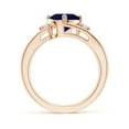 thumbnail image 2 of Angara Natural 2 Ct. Blue Sapphire Side Stone Ring in 14K Rose Gold for Women (Ring Size: 3), 2 of 11
