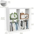 thumbnail image 2 of Anhdah 4 Cube Storage Organizer Bookshelf, White Wooden Bookcase Storage Shelf, Sturdy 4-Cube Organizer for Living Room, Bedroom, Home Office, Easy Assembly, 2 of 7
