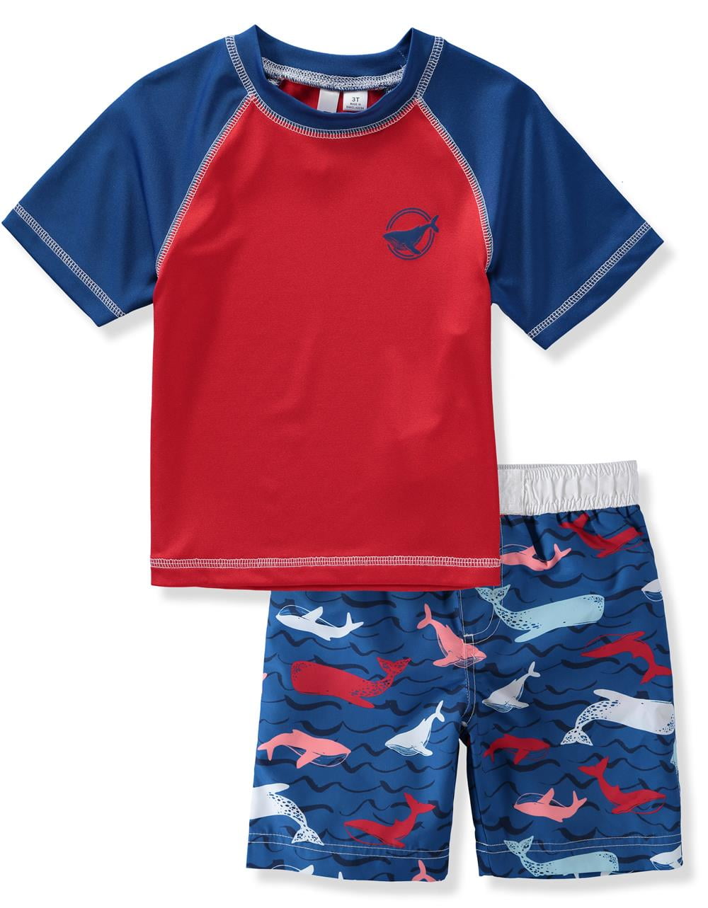 KIMU Surf Boys' Rash Guard Set 2 Piece UPF 50+ Short Sleeve Swim