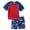 Red Whale, variant on Boys' Rash Guard Set - UPF 50+ Short Sleeve Swim Shirt and Swim Trunks (12 Months-12)