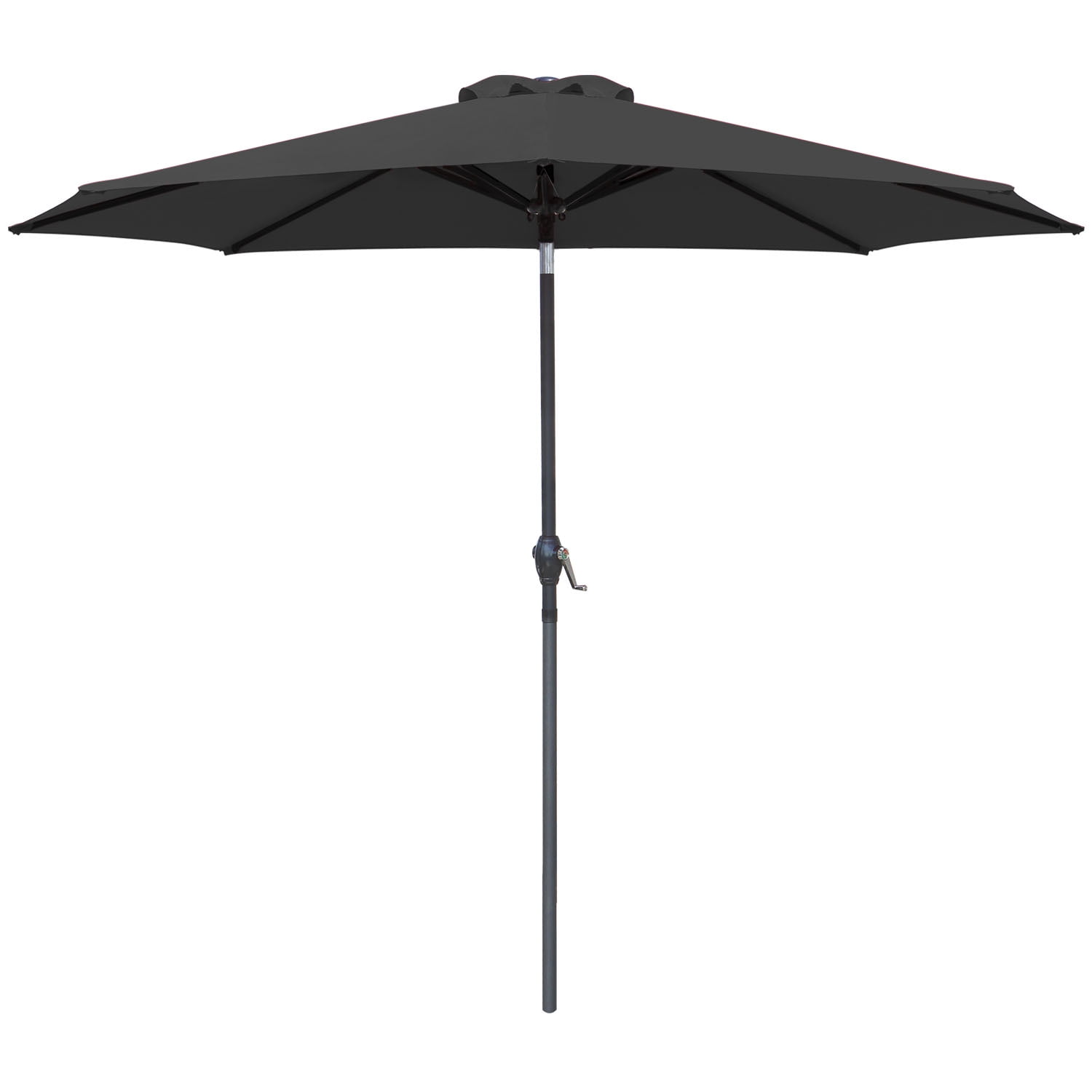 Walnew 9' Black Patio Umbrella Outdoor Market Table Umbrella with Push