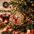 thumbnail image 2 of Christmas Wooden House Pearl Art DIY Craft Kit,Beginner Friendly 3D Cabin Ornament,Santa Reindeer Snowflake Rhinestone Bead Painting Set,Indoor Tabletop Xmas Tree Hanging Holiday Decor Gift for Adult, 2 of 10