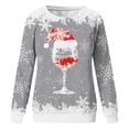 thumbnail image 4 of TIMIFIS Chandail en Molleton Oversize de Noël pour Femmes Décontracté Mignon Verre de Vin Rouge Flocon de Neige Imprimé Col Rond Chandail Cadeaux pour Noël, 4 of 4