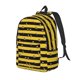 thumbnail image 1 of Disketp Striped With Bees print Canvas Backpack Lightweight Travel Daypack Student Rucksack Laptop Backpack-Medium, 1 of 5