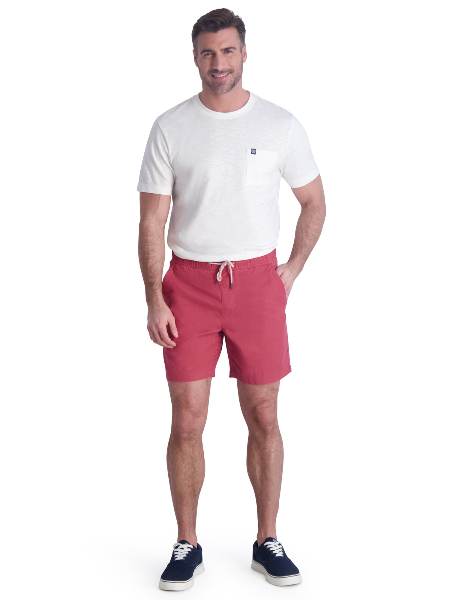Chaps Men's & Big Men's Seacoast Wash Linen Blend Pull On Shorts, 9" Inseam, Sizes S-2XL