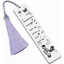 Silver 1pc Inspirational Stainless Steel Bookmarks Never Underestimate The Difference You Made and The Lives You Touched Metal Engraved Bookmark with Tassel for Book Lover Gifts