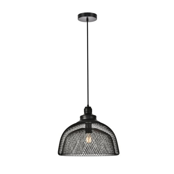 Living District Warren 1-Light Transitional Metal Pendant in Black