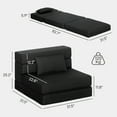 thumbnail image 3 of HOMCOM Folding Sofa Bed, Sleeper Chair with Pillow, Black, 3 of 8