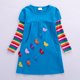 thumbnail image 2 of Vestido Para Niñas, Ropa Para Niñas, Ropa De Otoño Para Niños, Vestido De Manga Larga Con Bordado De Mariposa Y Arcoíris, Dos Bolsillos, Azul Odeerbi LM103-191, 2 of 9