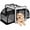 Gray, variant on Pet Life ® 'Capacious' Dual-Sided Expandable Spacious Wire Folding Collapsible Lightweight Pet Dog Crate Carrier House