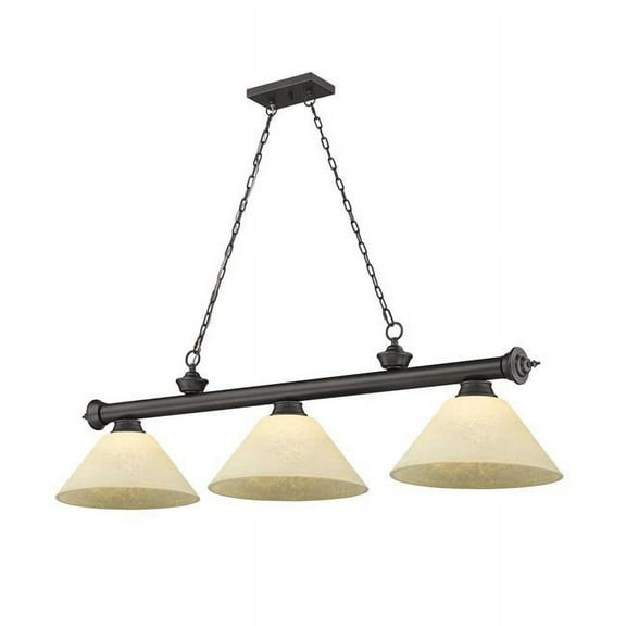 Z Lite 2306-3BRZ-AGM14 3 x 60W Cordon Medium Dimmable Billiard Light, Golden Mottle