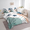 thumbnail image 3 of Homewish Botanical Flowers Leaves 7 Pieces Bedding Comforter Set For Children Teens Adults,Abstract Minimalist Stripes Full Bedding Set Lightweight,Vintage Aesthetic Fitted Sheet Flat Sheet, 3 of 8