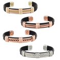 thumbnail image 2 of Solid Copper Leather Wrapped Magnetic Bracelet Pain Relief Healing Unisex Cuff by Mdream -Wave, 2 of 2