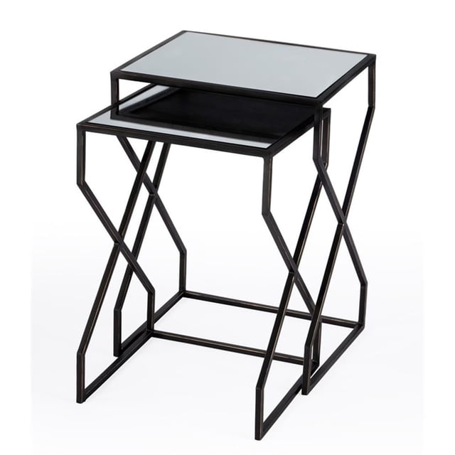 Mesas anidadoras Butler Specialty Demi Modern, hierro espejado