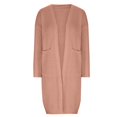 thumbnail image 4 of Lovskoo 2024 Cardigan Sweaters for Women Long Sleeve Solid Color Midi Style Knit Cardigan Big Pocket Coat Pink, 4 of 7