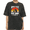 Black-7, variant on Women's World Best Cat Dad Ever Retro Sunset Two Cat Silhouette Graphic Washed T Shirt Casual Black S-2XL Plus Size