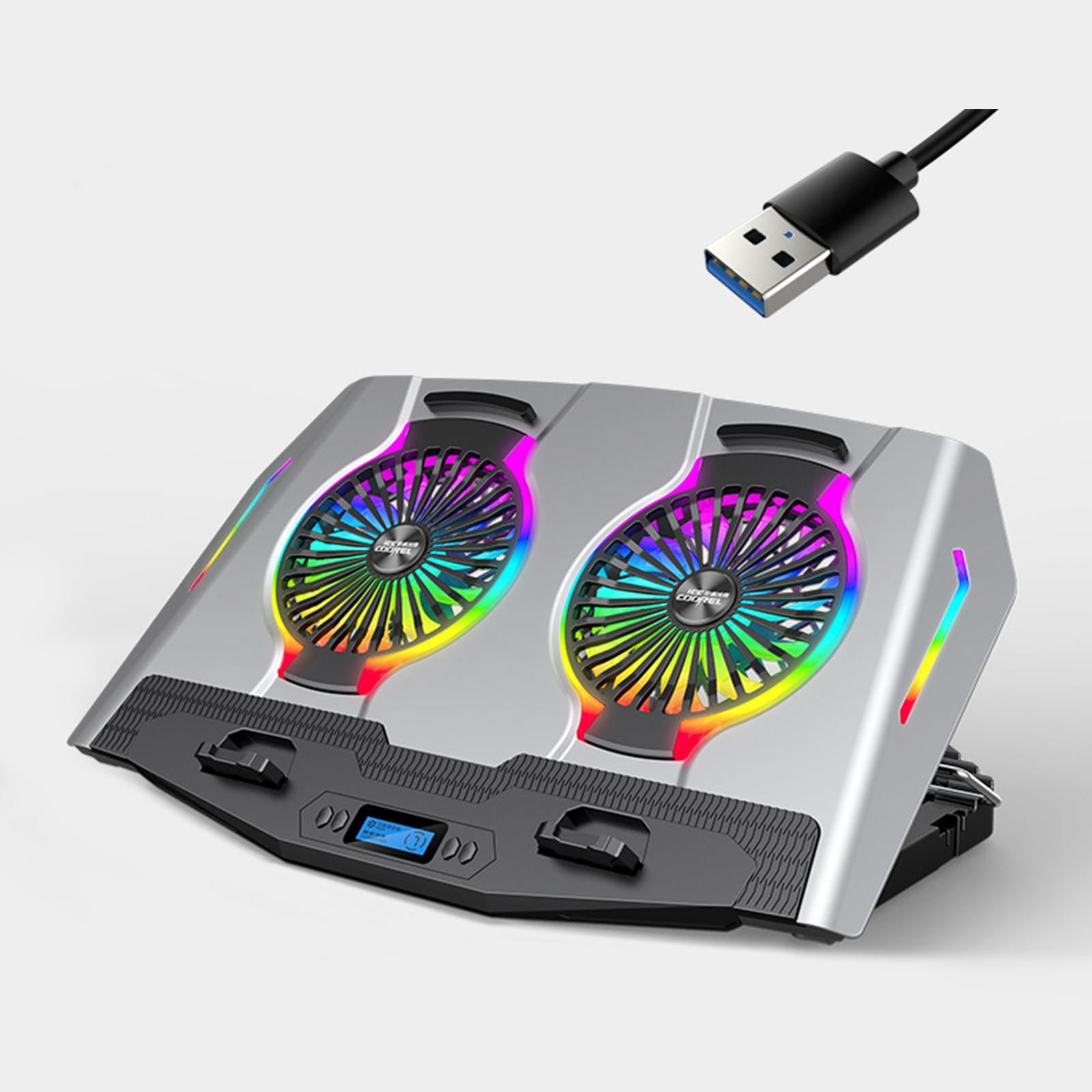 Wzmzjy harayaa Laptop Cooling, Laptop Cooling Pad, Laptop Cooler with 2 Quiet Fans, Silver