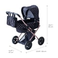 thumbnail image 6 of Teamson Kids Olivia's Little World Pin Up Classic 2-in-1 Baby Doll Stroller with Detachable Bassinet, Retractable Canopy & Nursery Bag, Black, 6 of 16