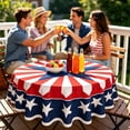 thumbnail image 7 of Win s Way Patriotic Star Round Tablecloth 4th of July Independence Day Round Tablecloth American Themed Party Table Cover Round Tablecloth Red White Blue Starburst Pattern Outdoor Picnic BBQ Decor, 7 of 7