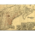 thumbnail image 2 of Vintage Maps 24x19 Black Ornate Wood Framed with Double Matting Museum Art Print Titled - Boston and Maine 1898, 2 of 4