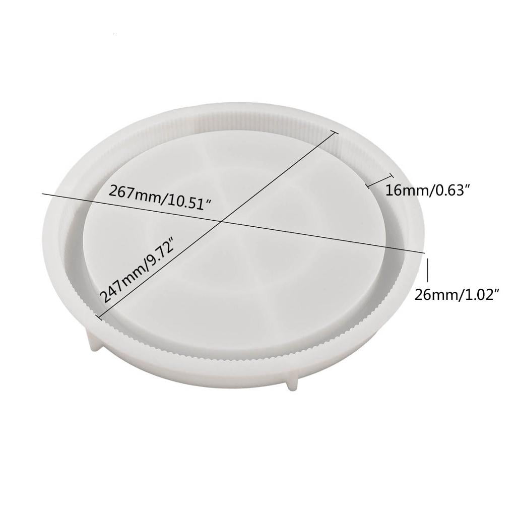 Osdhezcn Storage Tray Silicone Mold Stripe Round Dish Resin Mold Concrete Casting Mold