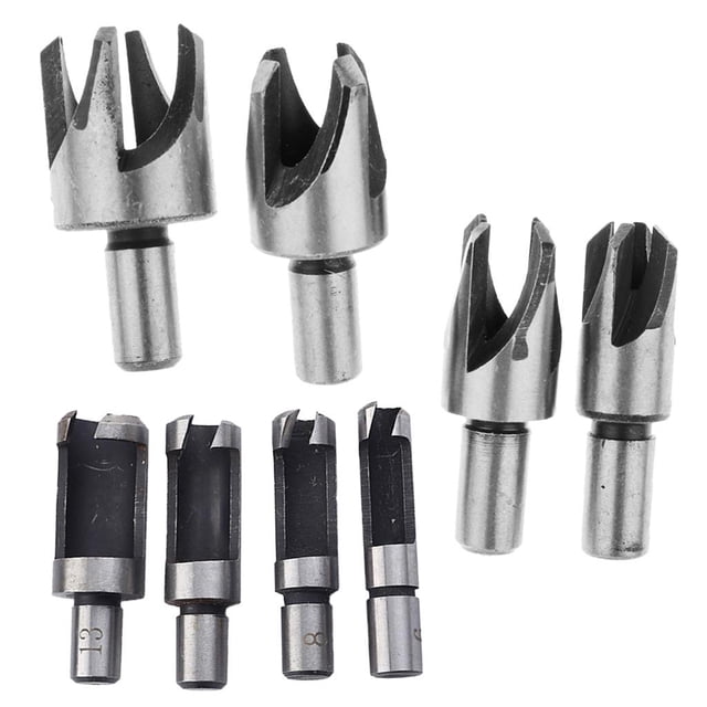8 Unidades DIY Brocas de material acero al Carbono Herida de Enchufe Agujero Cilindro y Garra Tipo Tapón de Trabajo de Herramienta Cola Taladro de cortador de agujero de tapón de madera