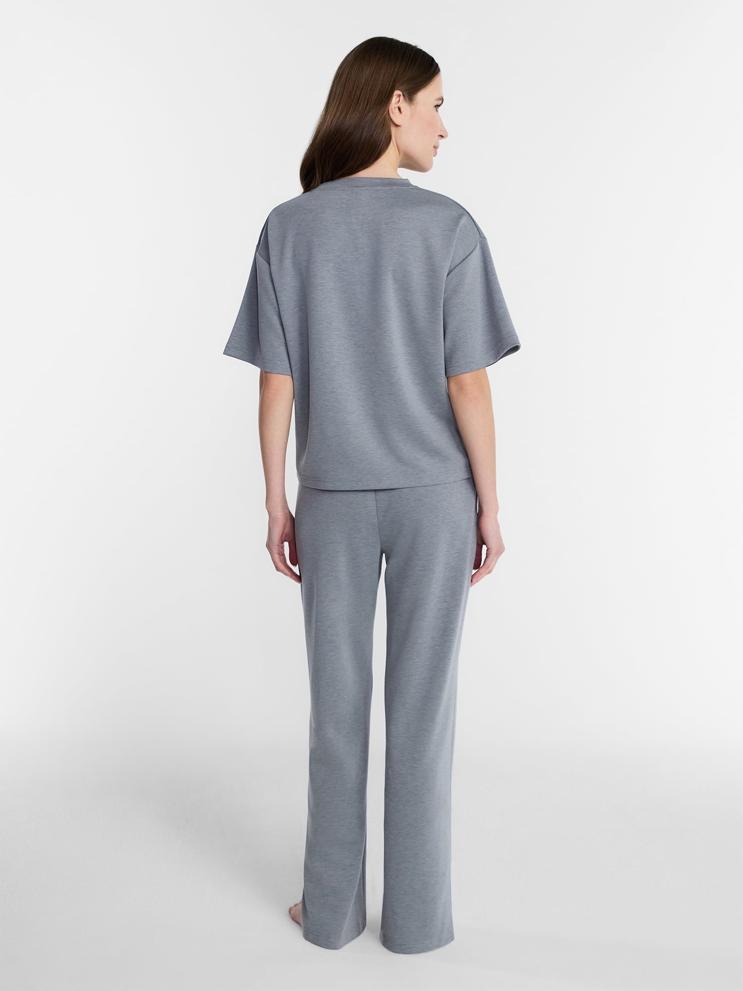 Lissome Women's Scuba Knit Top and Pants Lounge Set, 2-Piece, Sizes S-4X