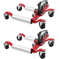 Car Wheel Dolly Jack Set of 2, 1500 LBS Capacity Hydraulic Car Dolly, Heavy Duty Rollers with Foot Pedal for Car Truck RV Trailer, Red