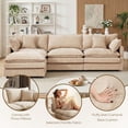 thumbnail image 6 of CARZZI LIFE Modular Sectional Sofa, 102 Inch L Shaped Couch Set with Armrests, 3-Seater Comfy Cloud Couches for Living Room Apartment, Coffee, 6 of 12