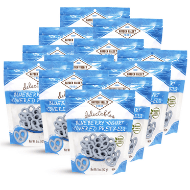 Hayden Valley Foods Blueberry Yogurt Covered Pretzels - 5oz Resealable Bags (Pack of 12) - Gourmet Flavored Pretzels