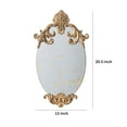 thumbnail image 5 of Vic 21 Inch Oval Wall Mirror, Ornate Scrolled Wood Frame, Antique Gold Finish- Saltoro Sherpi, 5 of 5